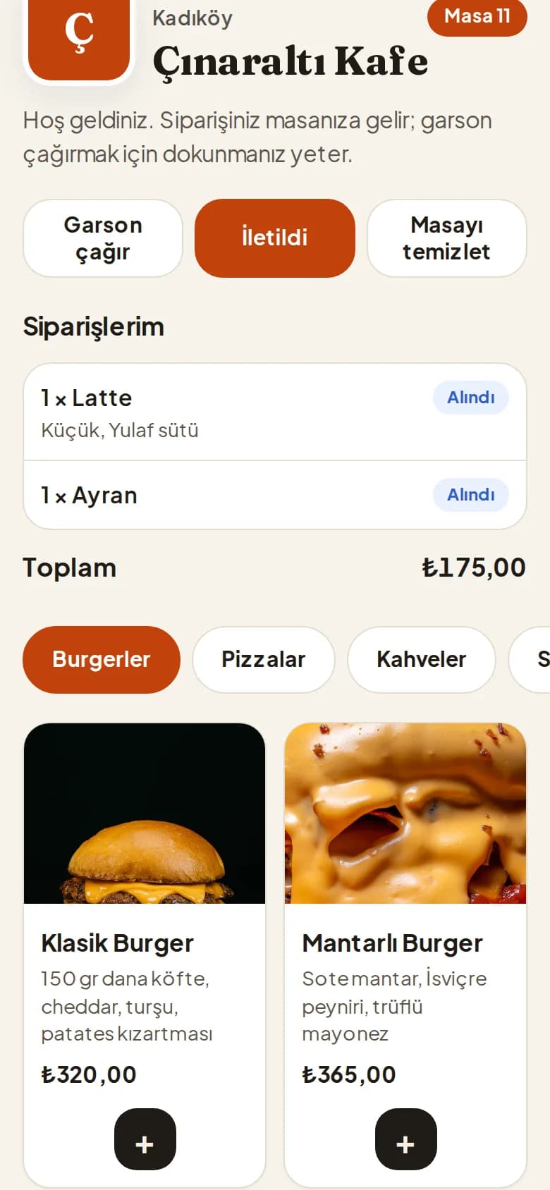 Müşterinin telefonu: hesap istendi, düğme İletildi